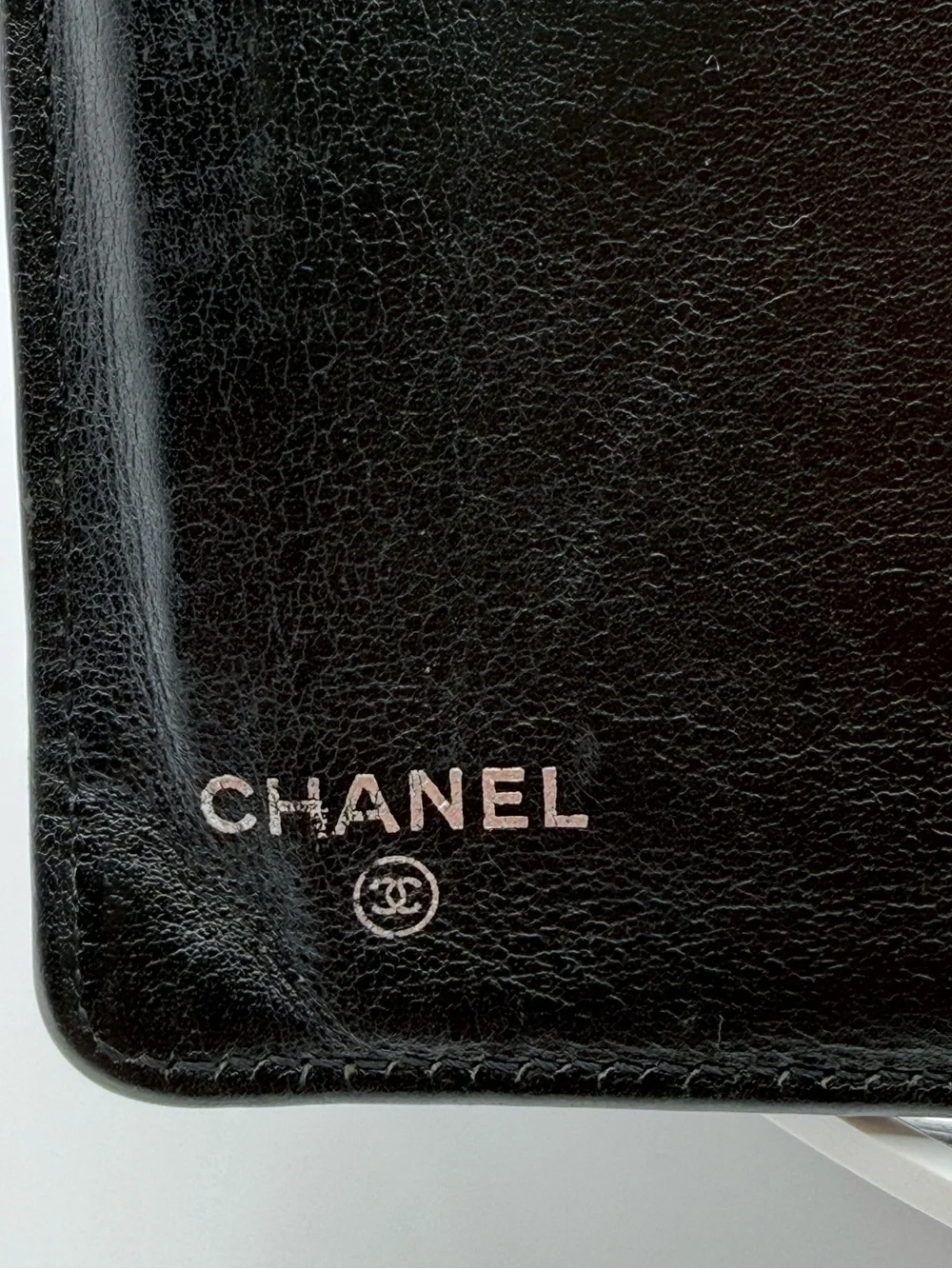 CHANEL Black Caviar Leather Chain Wallet Crossbody